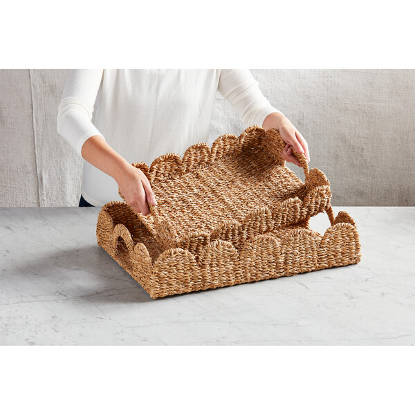 Mud Pie Scallop Woven Tray
