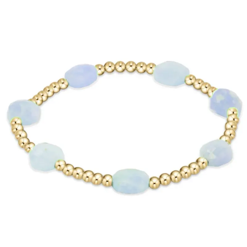 enewton Admire Gold 3mm Bead Bracelet - Aquamarine