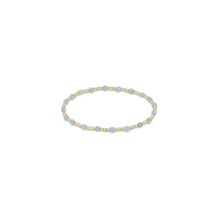 enewton Gold Sincerity Pattern 3mm Bead Bracelet - Aquamarine