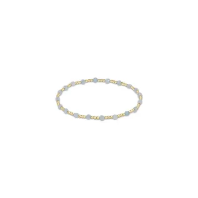 enewton Gold Sincerity Pattern 3mm Bead Bracelet - Aquamarine