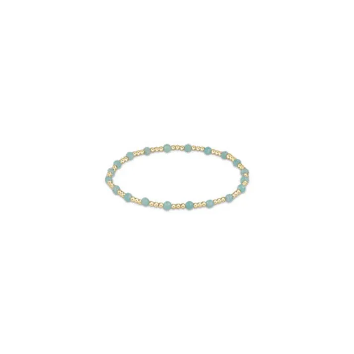 enewton Gold Sincerity Pattern 3mm Bead Bracelet - Amazonite