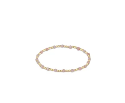 enewton Gold Sincerity Pattern 3mm Bead Bracelet - Pink Opal