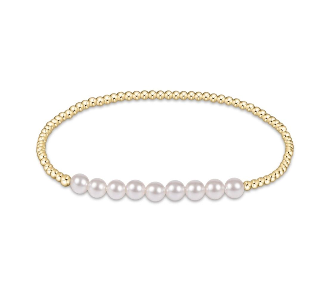 enewton Classic Gold Beaded Bliss 2.5mm Bead Bracelet - 5mm Pearl