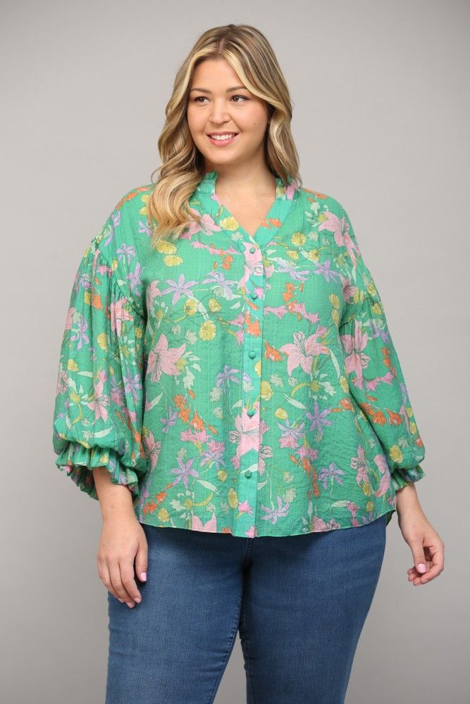 Ten Thousand Things Print Top, CURVY