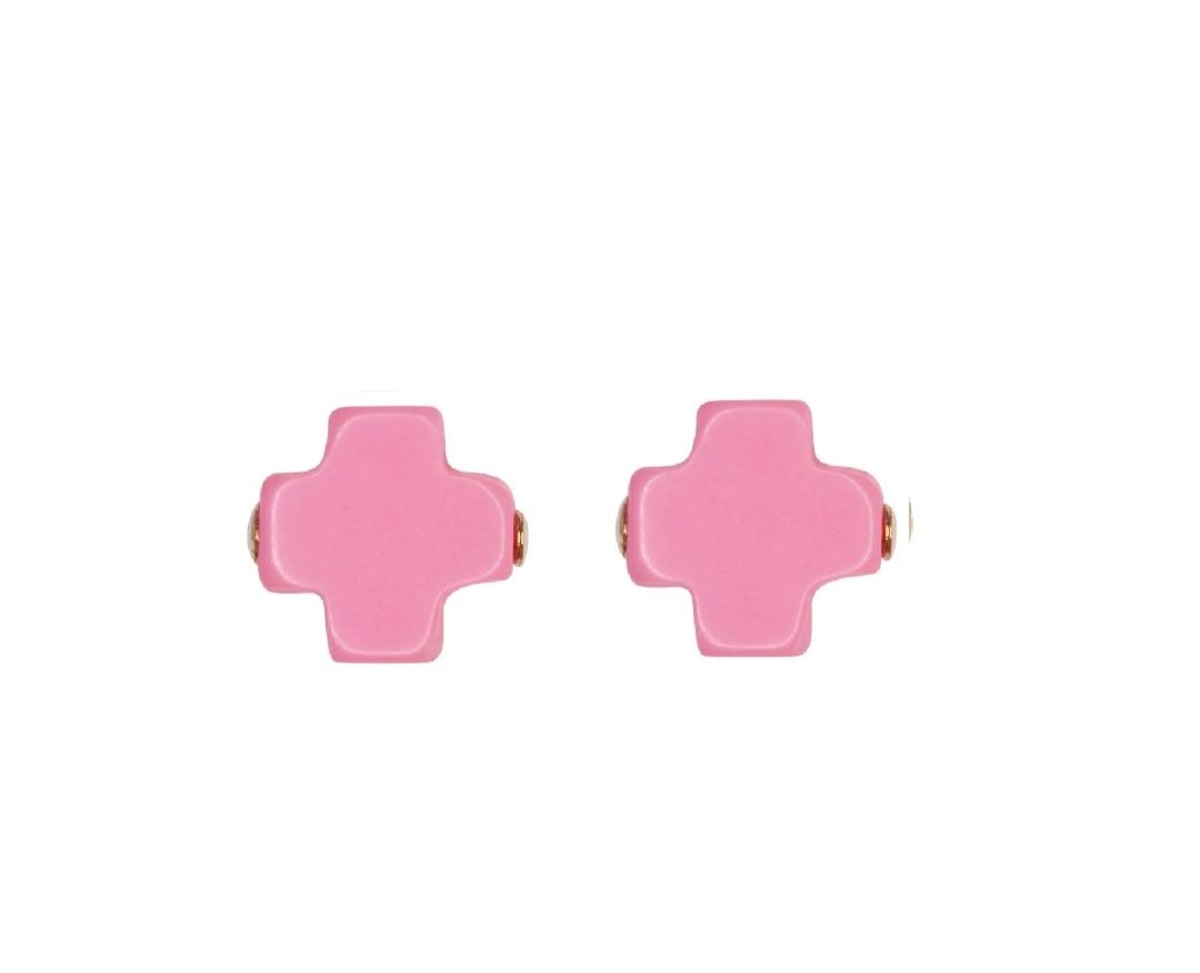 enewton Signature Cross Stud - Bright Pink