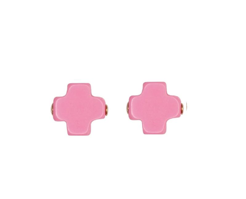 enewton Signature Cross Stud - Bright Pink