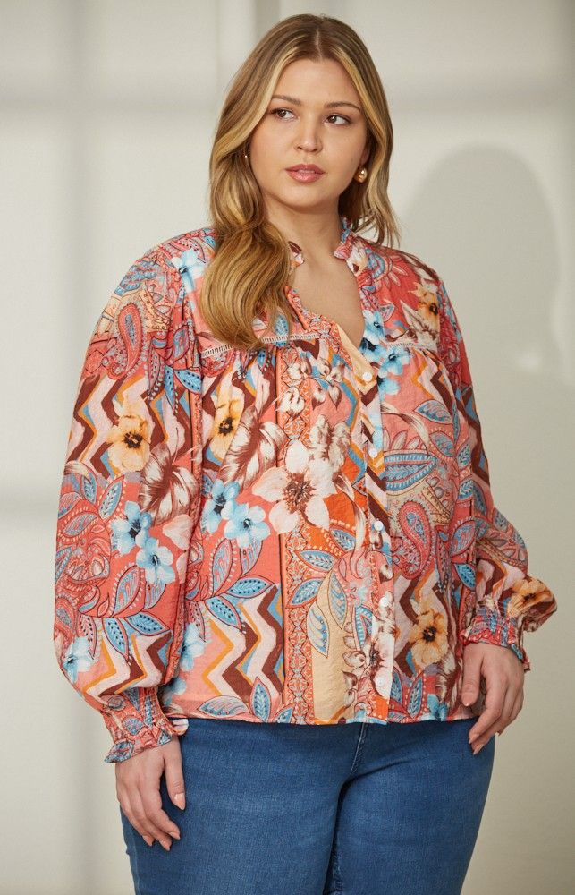 Boho Floral Blouse, Curvy