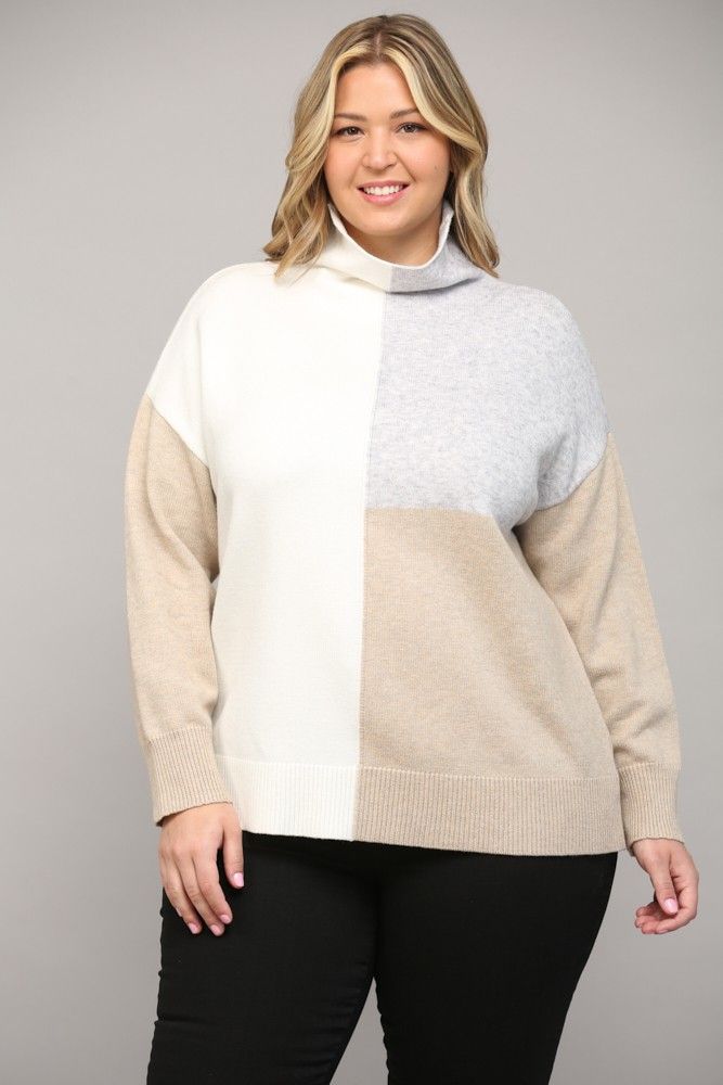 Color Block Sweater, CURVY