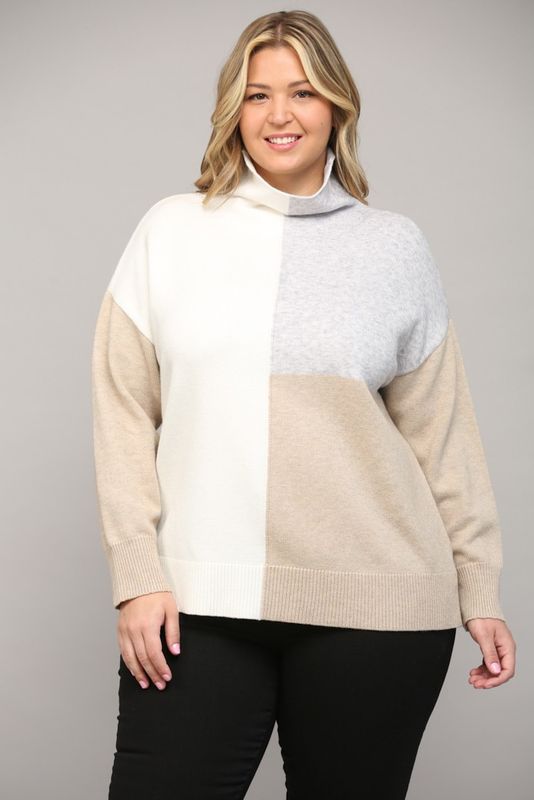 Color Block Sweater, CURVY