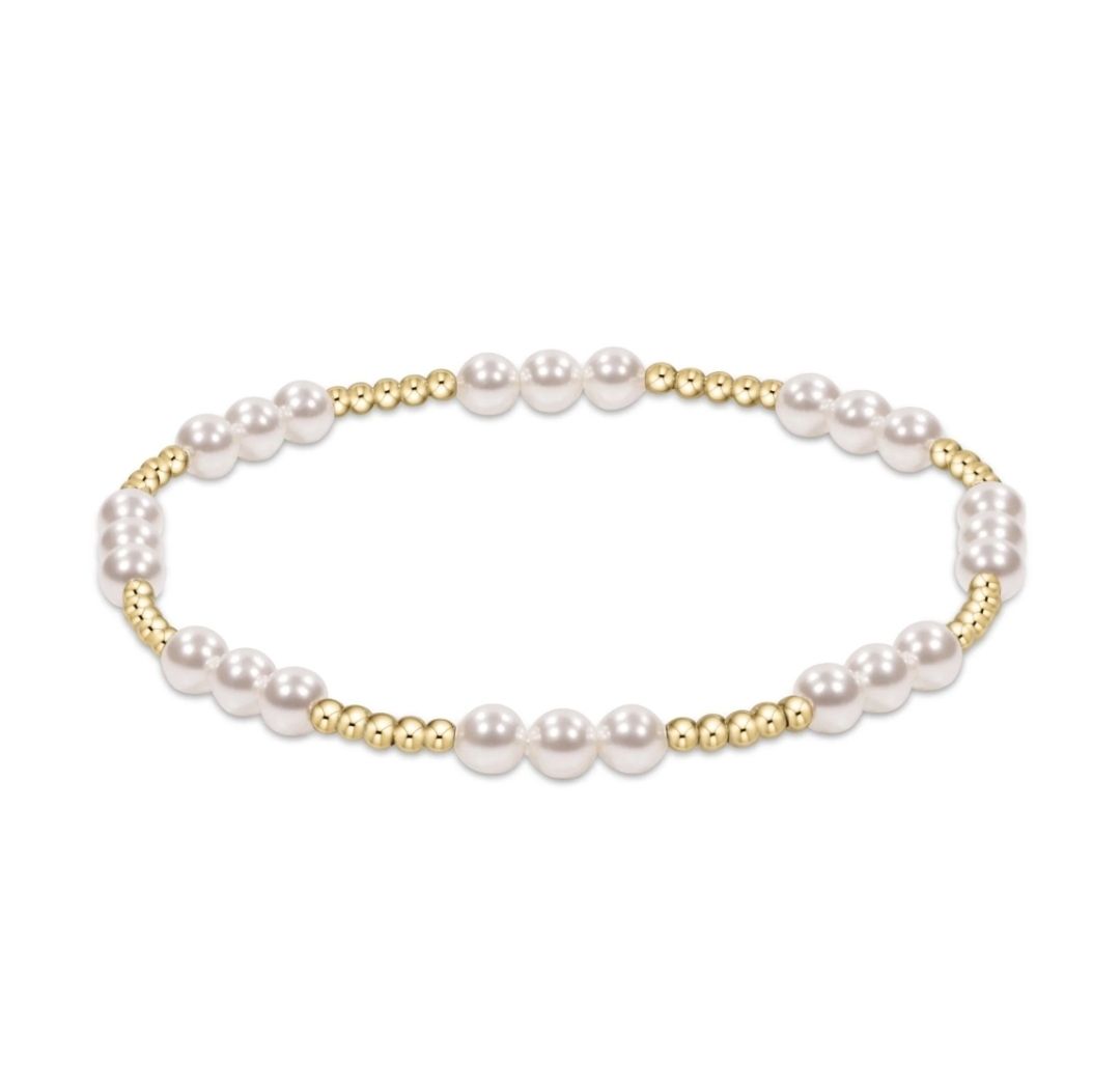 enewton Classic Joy Pattern 4mm Bead Bracelet - Pearl