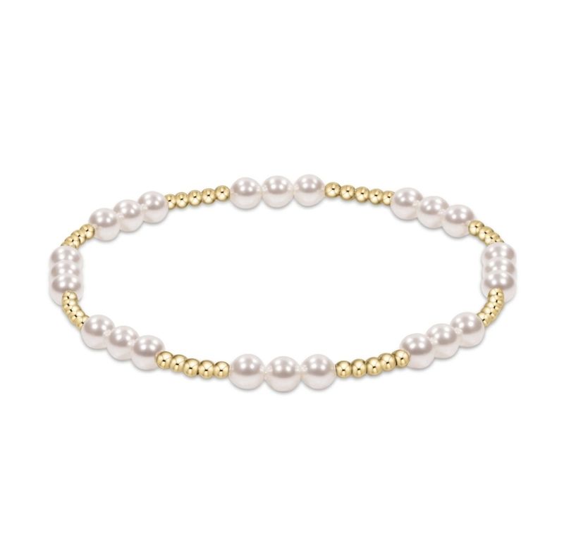 enewton Classic Joy Pattern 4mm Bead Bracelet - Pearl