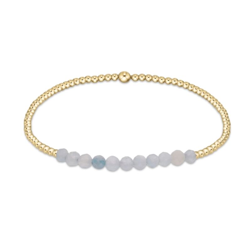 enewton Gold Bliss 2mm Bead Bracelet - Aquamarine