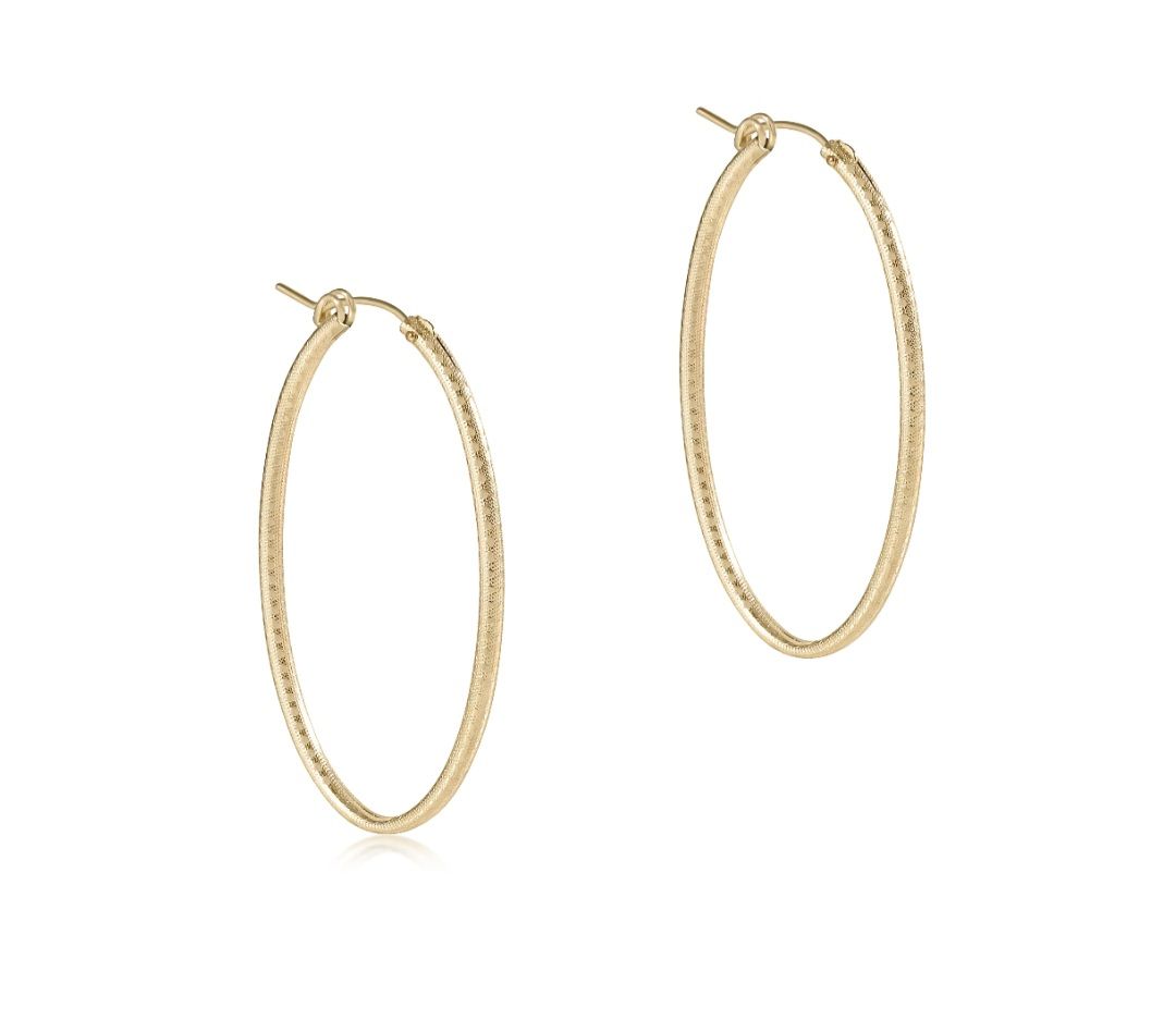 enewton Oval Gold 2&quot; Hoop - Textured