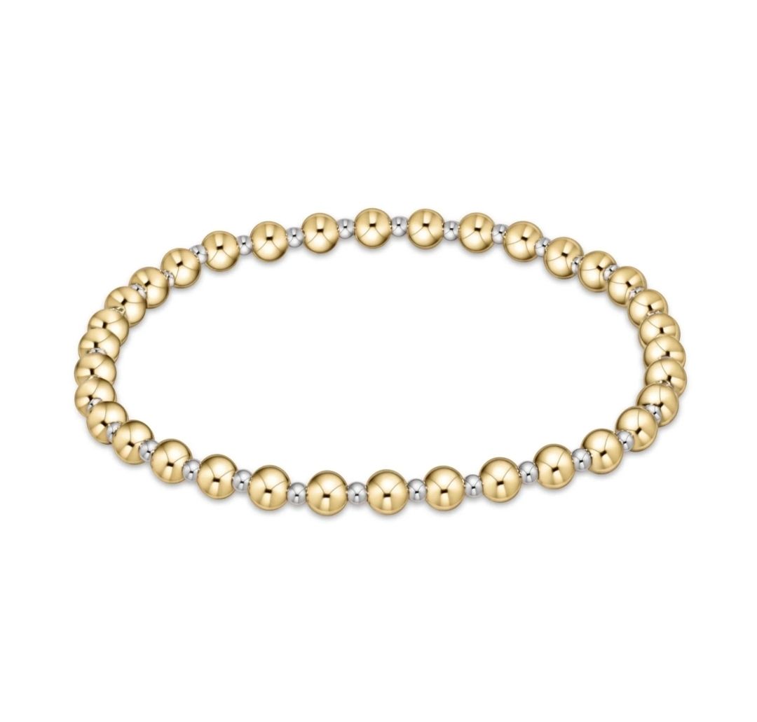 enewton Classic Grateful Pattern 4mm Bead Bracelet - Mixed Metal