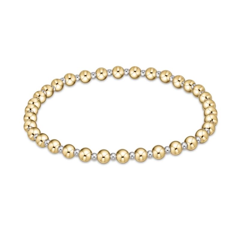 enewton Classic Grateful Pattern 4mm Bead Bracelet - Mixed Metal