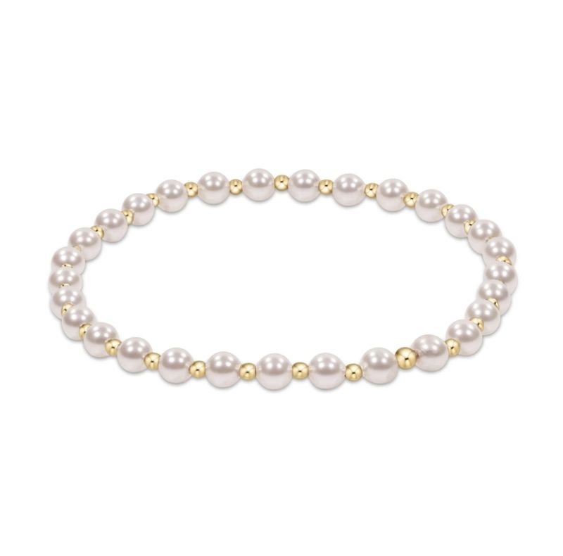 enewton Classic Grateful Pattern 4mm Bead Bracelet - Pearl 