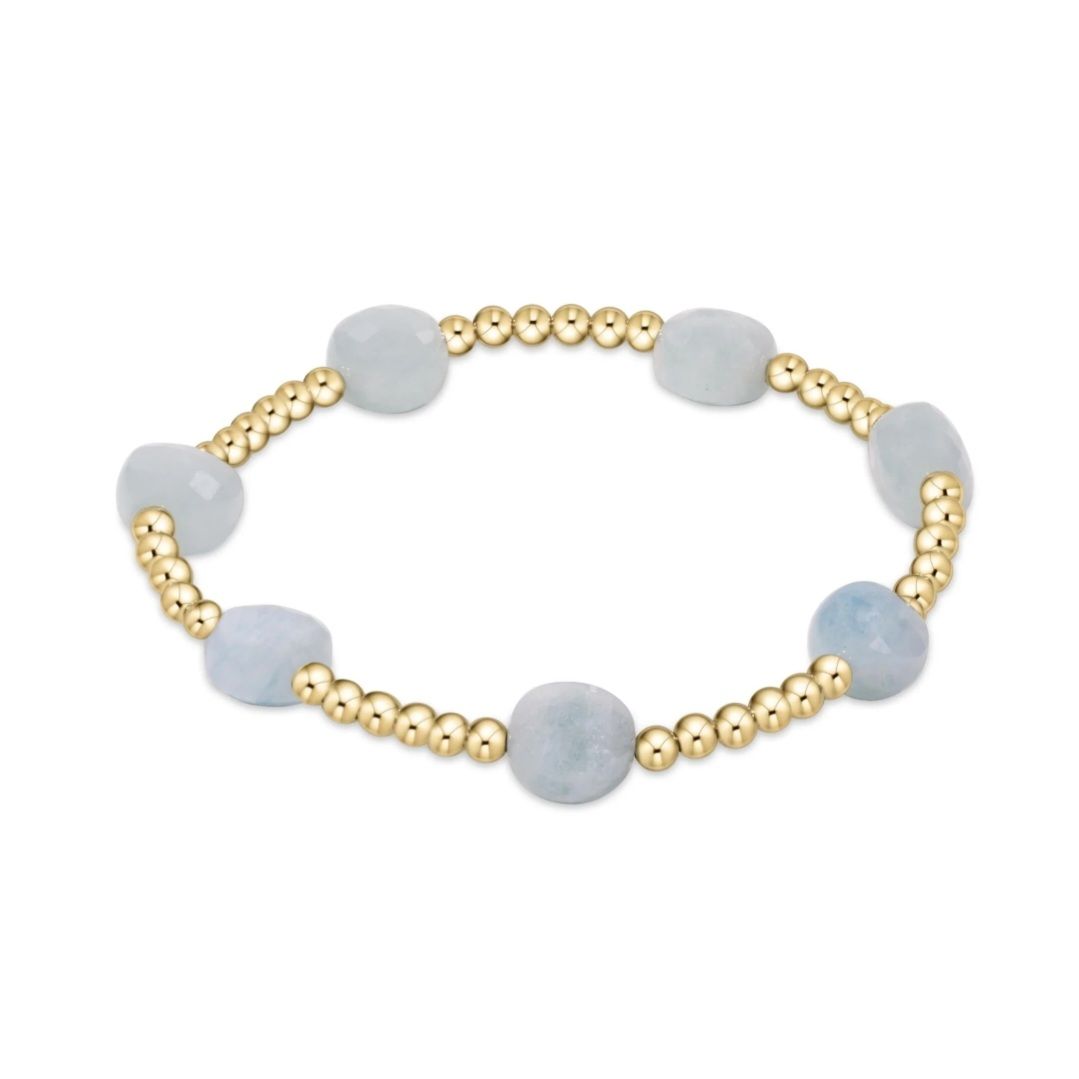 enewton Extends - Admire Gold 3mm Bead Bracelet - Aquamarine