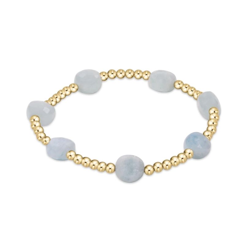 enewton Extends - Admire Gold 3mm Bead Bracelet - Aquamarine