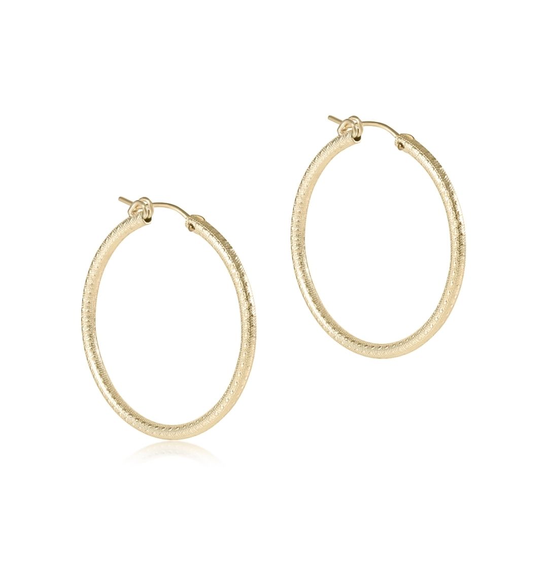 enewton Round Gold 1.25&quot; Hoop - Textured