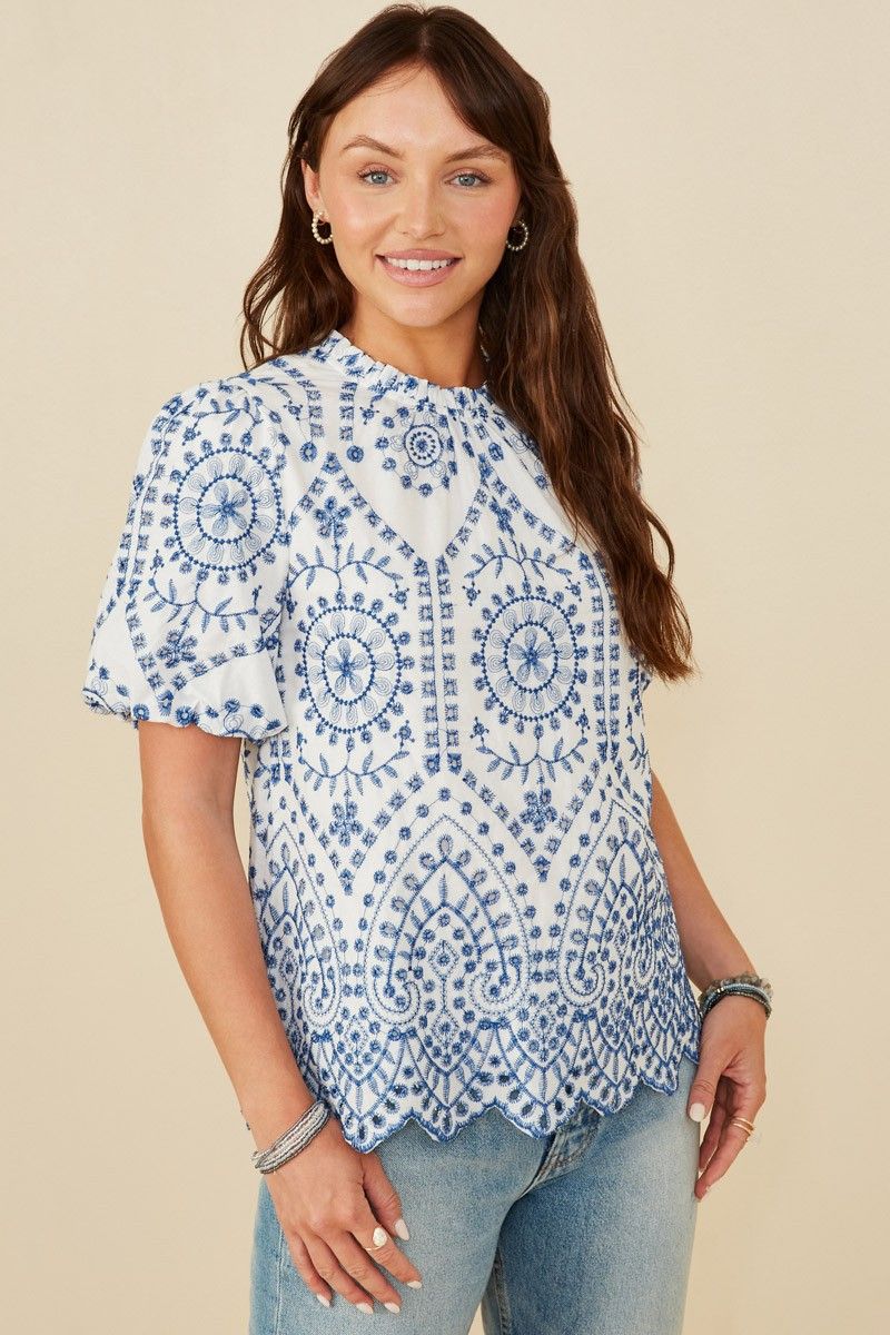 Lucille Embroidered Top