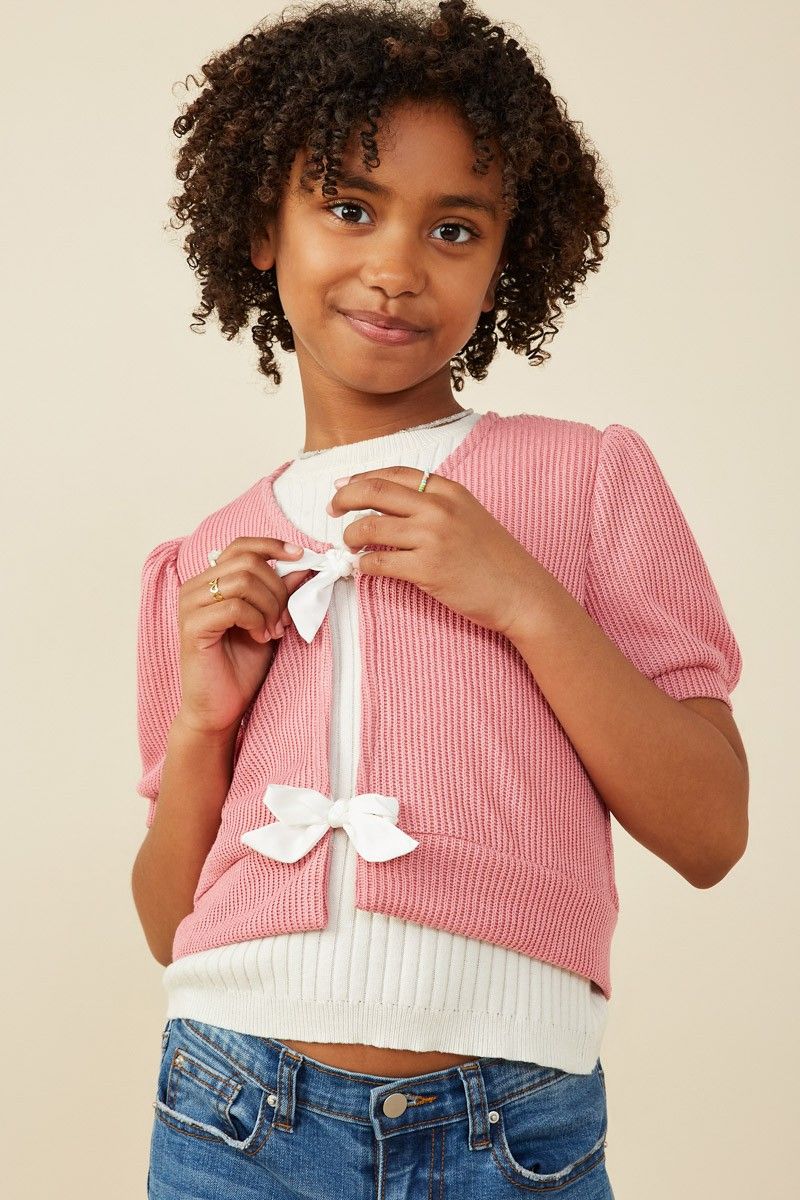Lynn White Sweater Bow Top, TWEEN