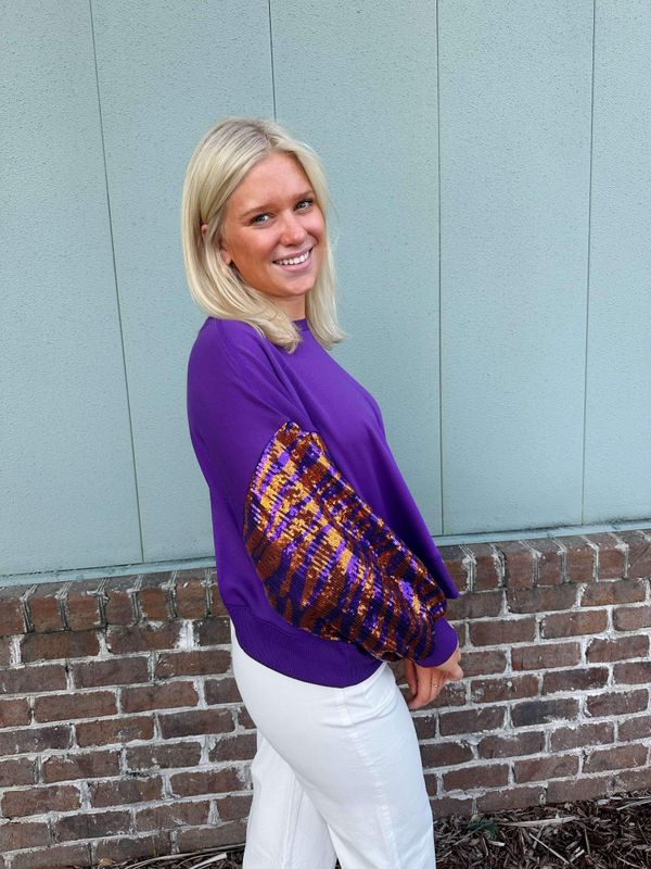 Mary Square Tiger Stripes Orange &amp; Purple Millie