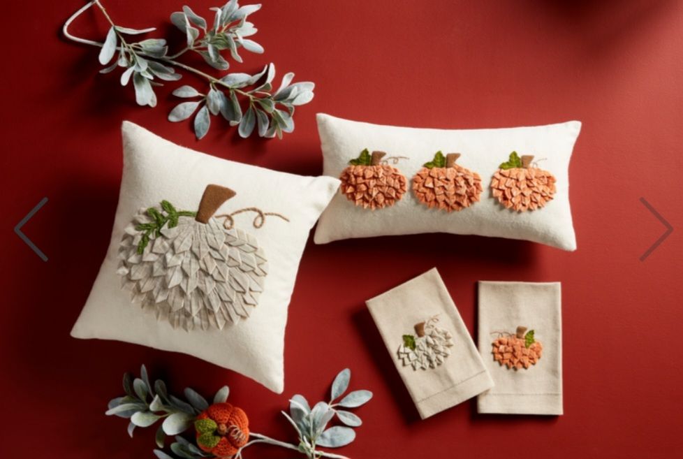 Mud Pie Velvet Pumpkin Pillow
