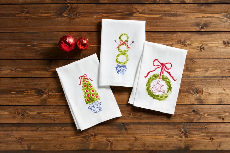 Mud Pie Christmas Topiary Towel