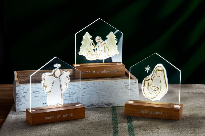Mud Pie Christmas LED Sitters