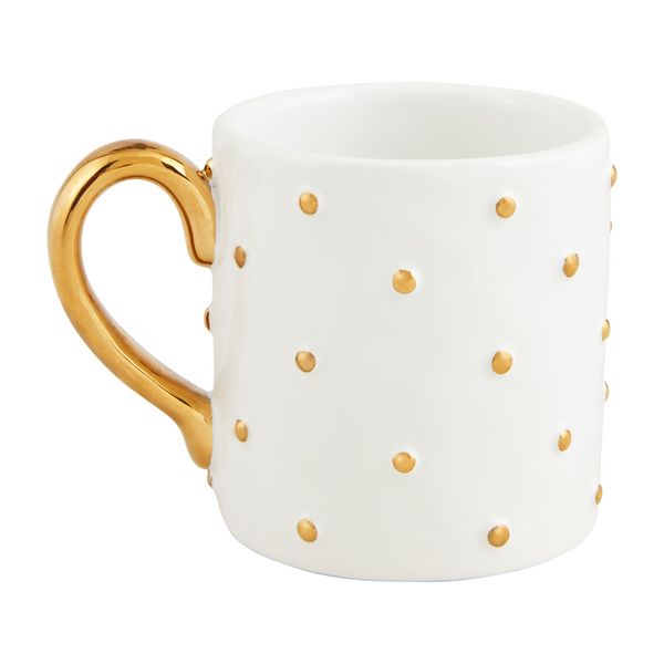 Mud Pie Gold Dot Ceramic Mug