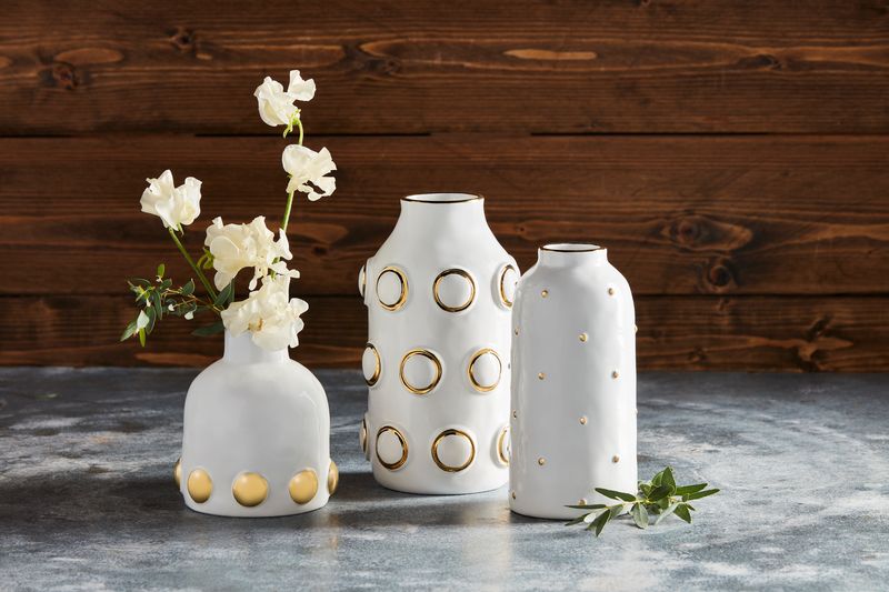 Mud Pie Gold Ceramic Vases