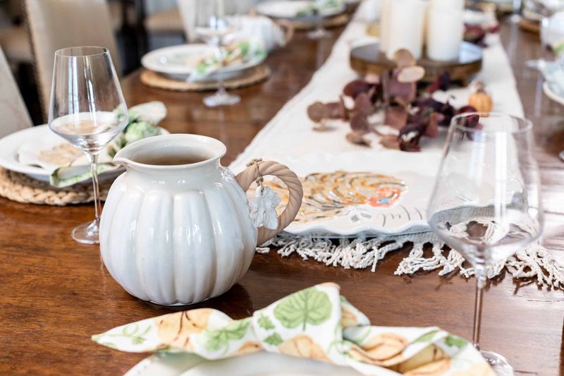 Mud Pie White Pumpkin Pitcher
