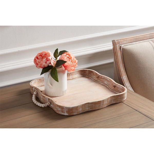 Mud Pie Scalloped Beaded Tray