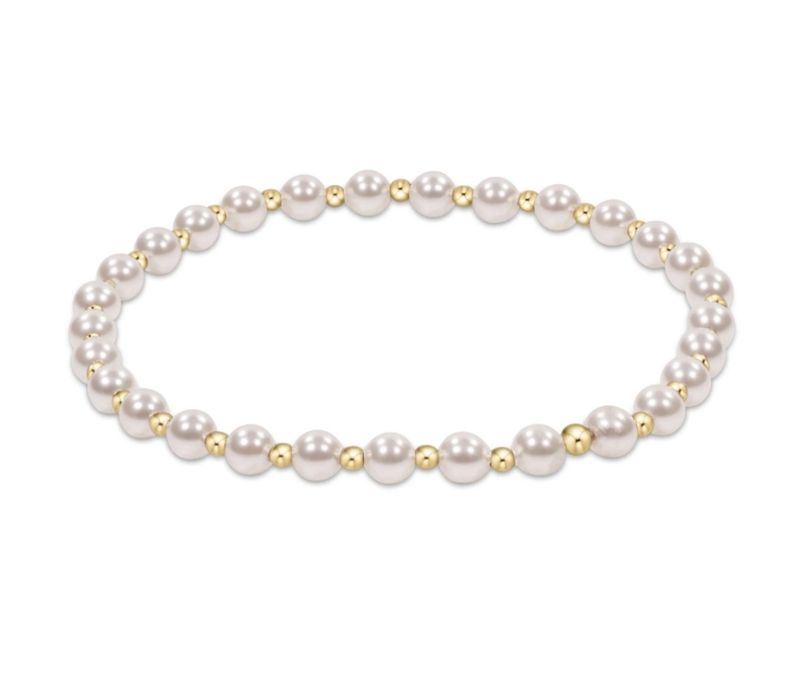 enewton Pearl Grateful Pattern 4mm Bead Bracelet - 6mm Gold