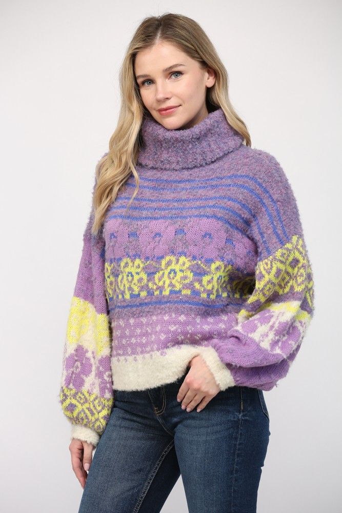 Oh So Comfy Turtle Neck Fuzzy Sweater