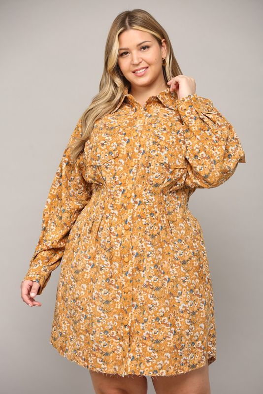 With You Floral Corduroy Dress, CURVY