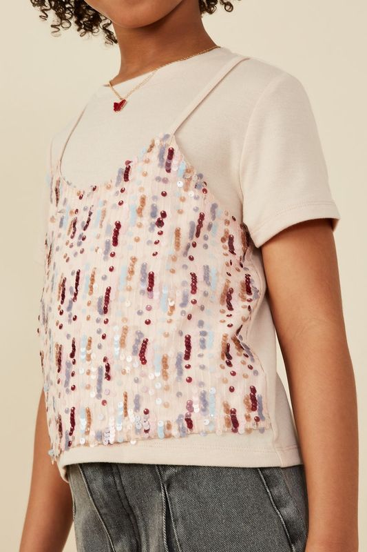 Kennedy Sequin Panel Top, Tween