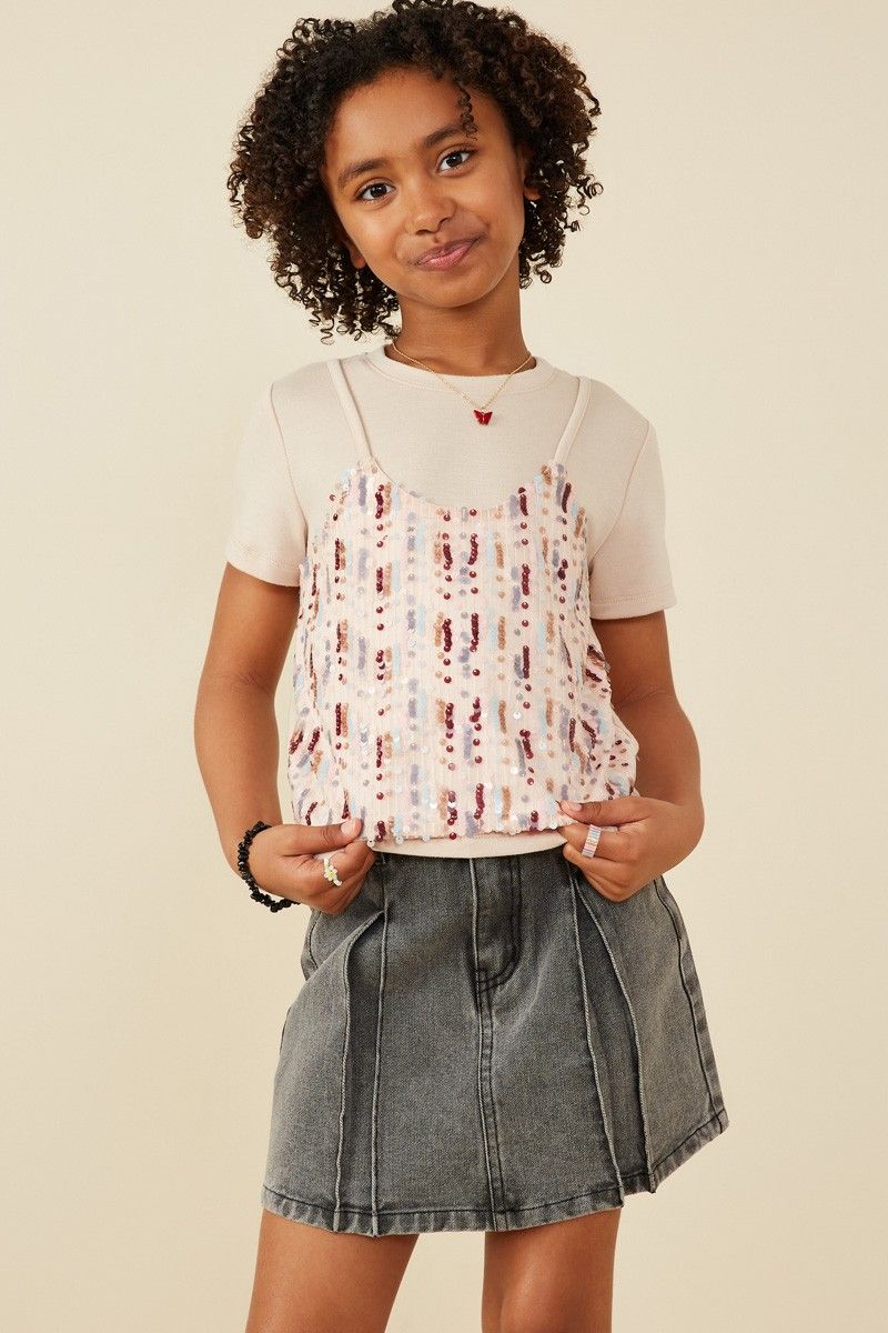 Kennedy Sequin Panel Top, Tween