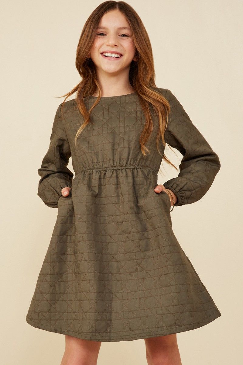 Gabriella Quilted Dress, Tween