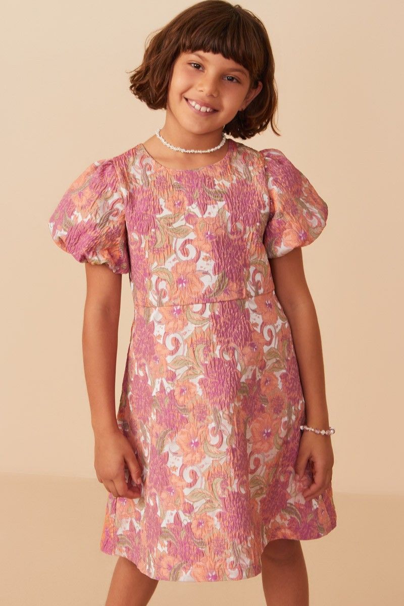 Evelyn Printed Jacquard Dress, Tween