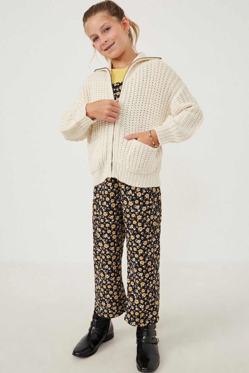 Ginger Zip Up Knit Jacket, TWEEN