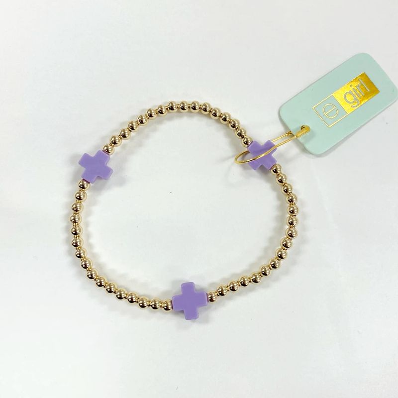 enewton egirl Signature Cross Gold 3mm Bracelet