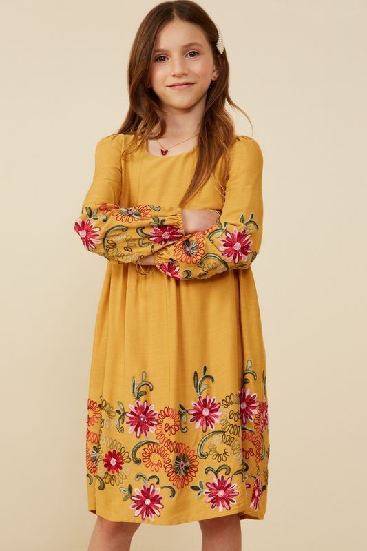 Krista Embroidered Scoop Neck Dress