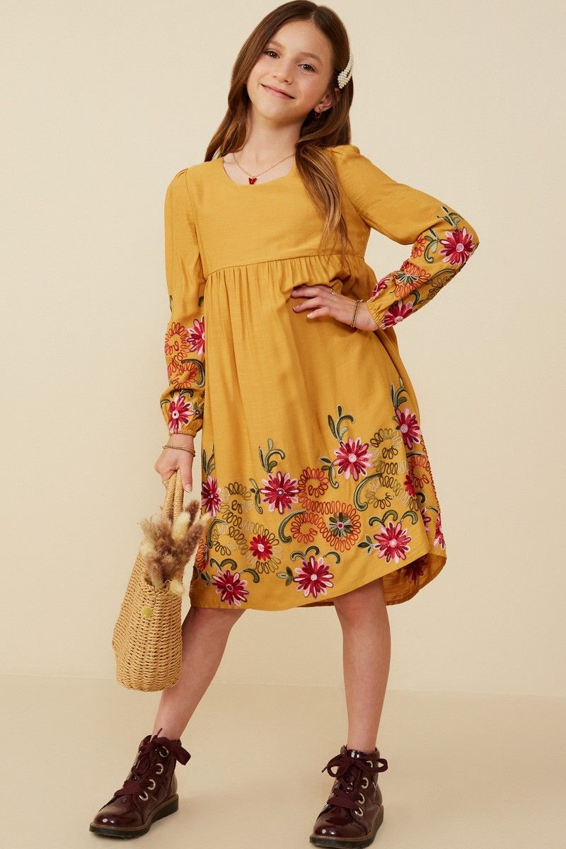 Krista Embroidered Scoop Neck Dress