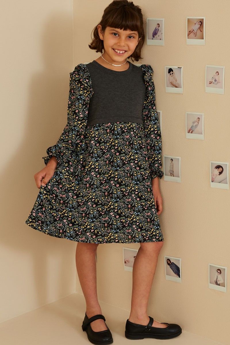 Isa Floral Ruffle Dress