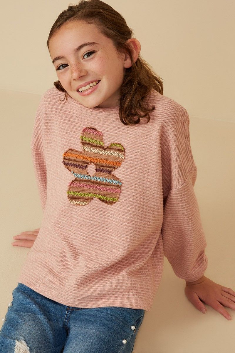 Anna Bloom Floral Patched Stripe Top