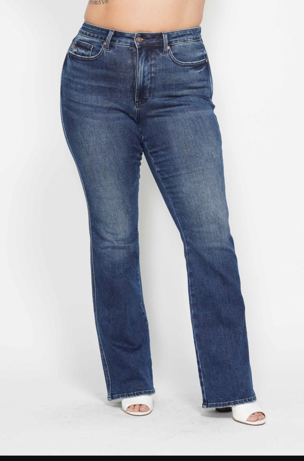 Judy Blue See Ya HW Tummy Con. Bootcut,CURVY SHORT