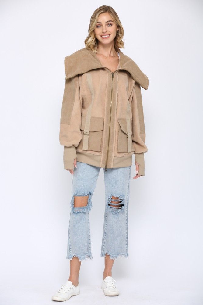 Nice To See You Sherpa Zip-Up Jacket