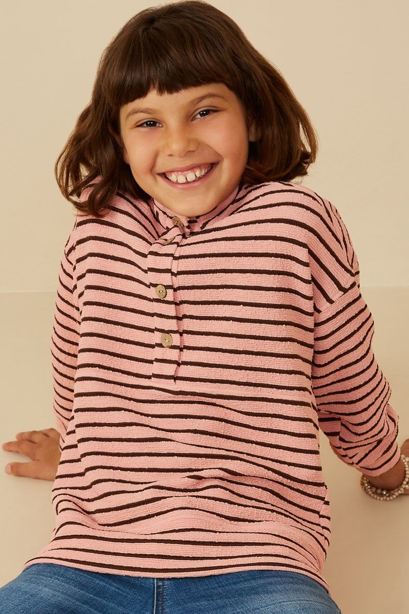 Annie Stripe Knit Button Up Top