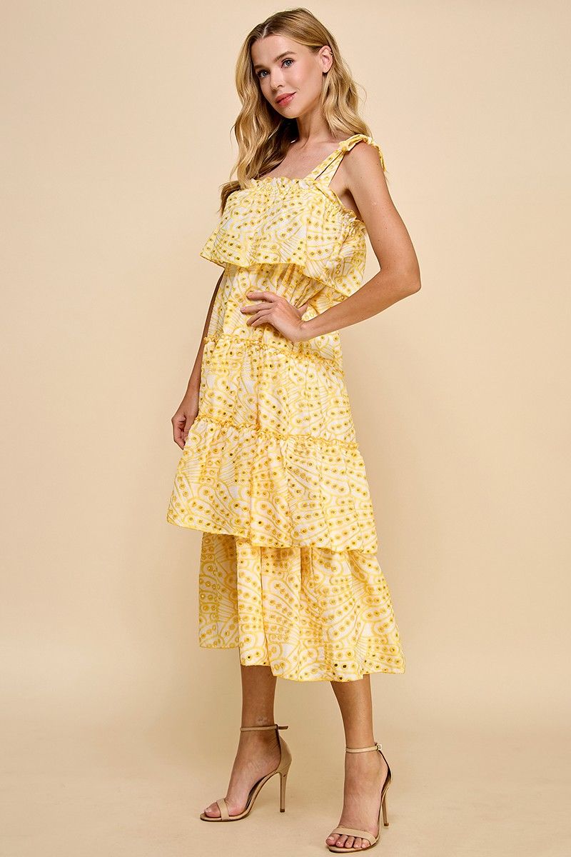 Sunny Daze Ruffle Tiered Midi